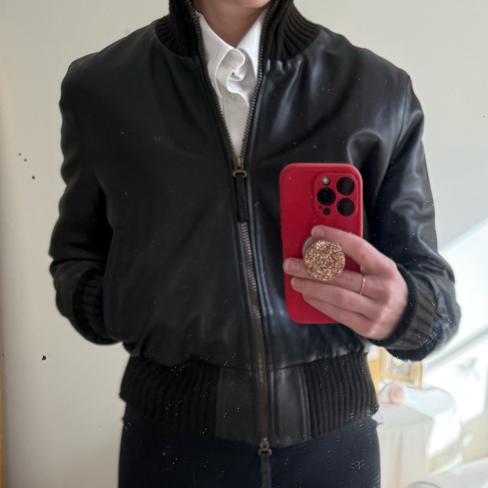 Fratelli Rossetti chocolate brown leather bomber jacket size S - Picture 6 of 12
